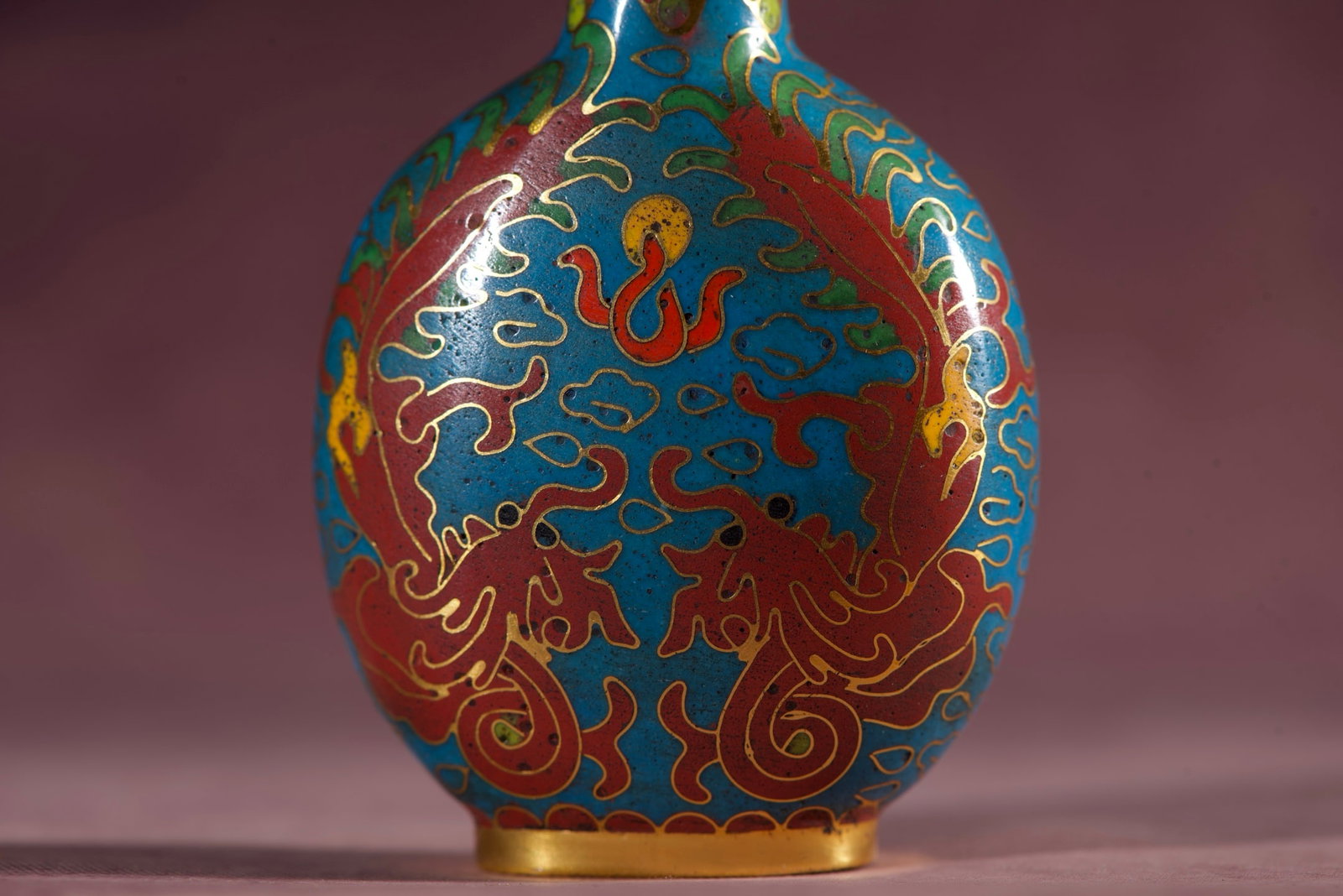 An Exquisite Cloisonne Dragon Pattern Snuff Bottle - 3