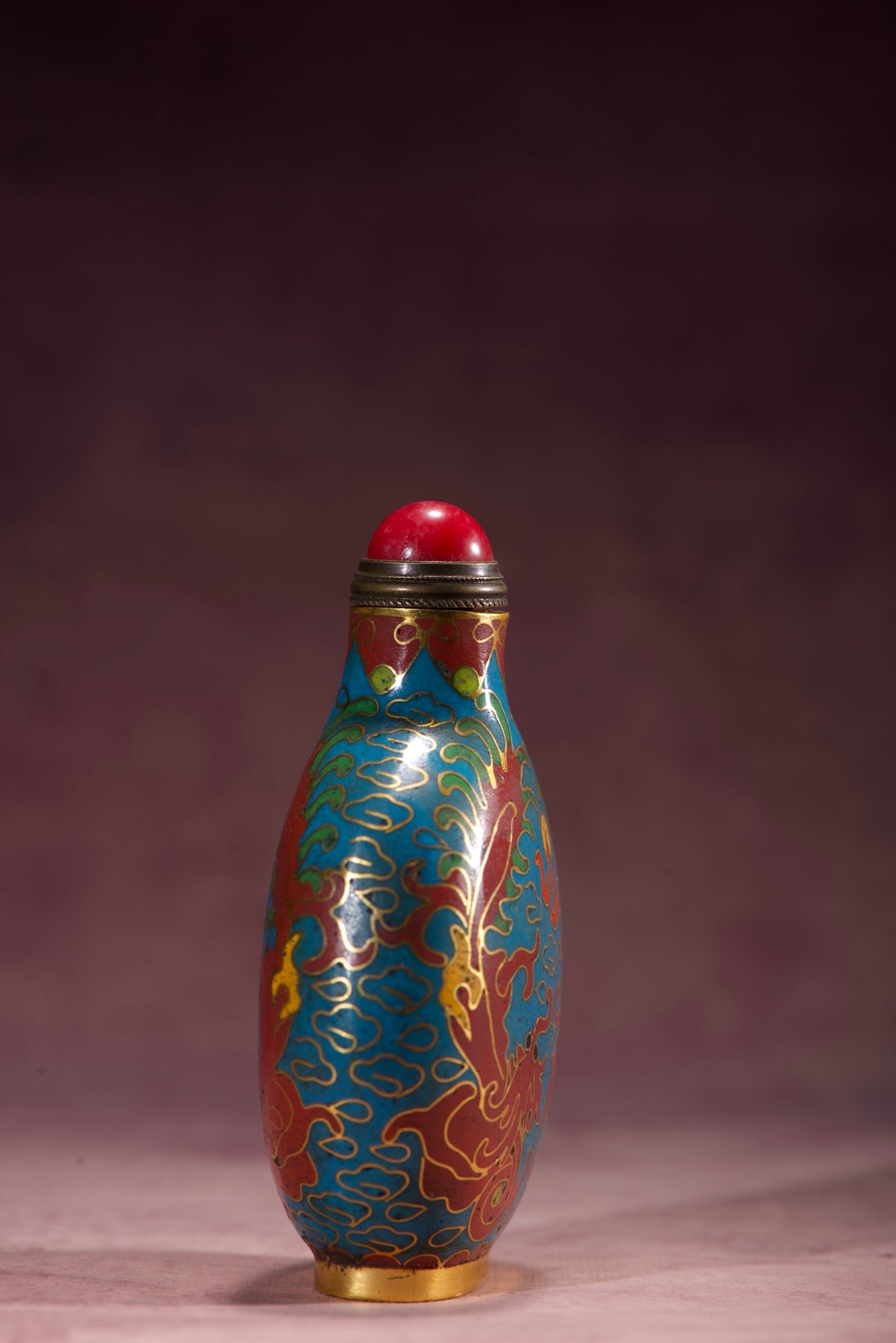 An Exquisite Cloisonne Dragon Pattern Snuff Bottle - 4