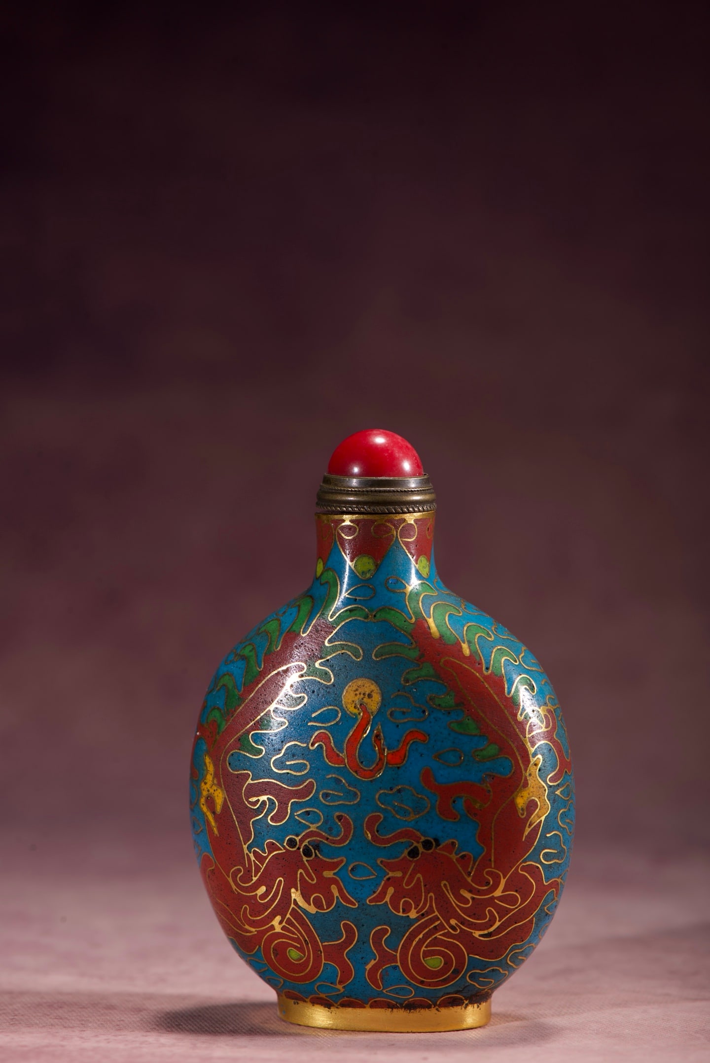 An Exquisite Cloisonne Dragon Pattern Snuff Bottle - 5