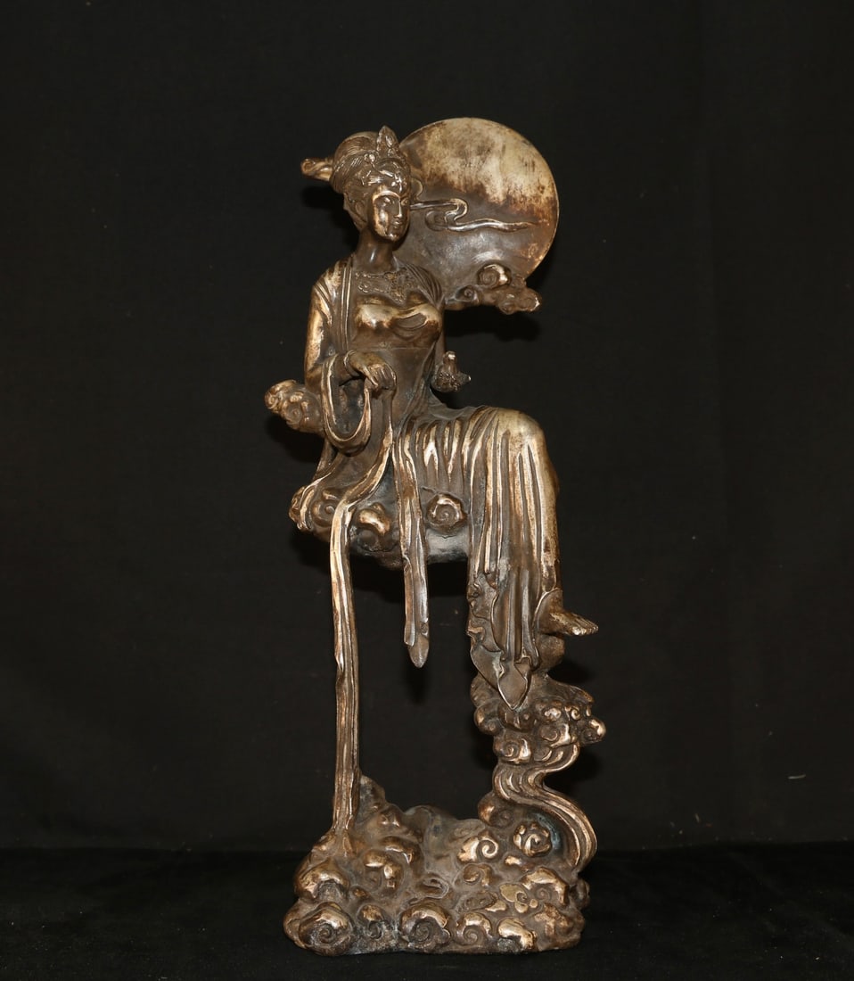 An Exquisite Silver-Gilt Copper Figures Ornament - 3