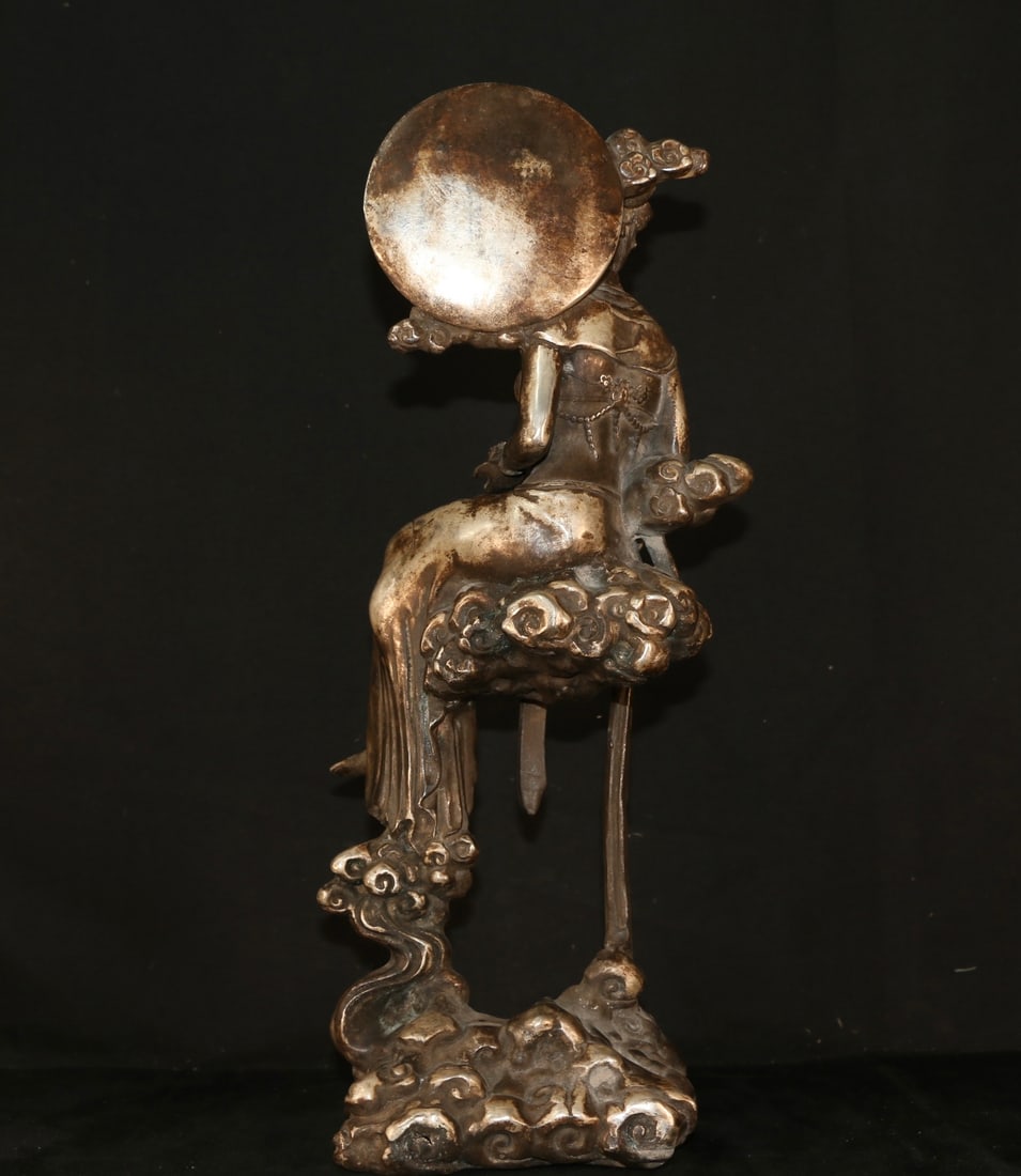 An Exquisite Silver-Gilt Copper Figures Ornament - 4