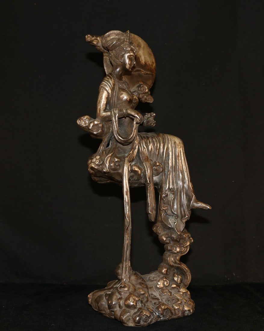 An Exquisite Silver-Gilt Copper Figures Ornament - 8