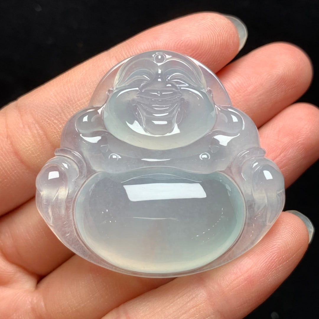 An Exquisite Jadeite Buddha Pendant: An Exquisite Jadeite Buddha Pendant,Size:1.6inx1.7inx0.4in 翡翠佛吊坠