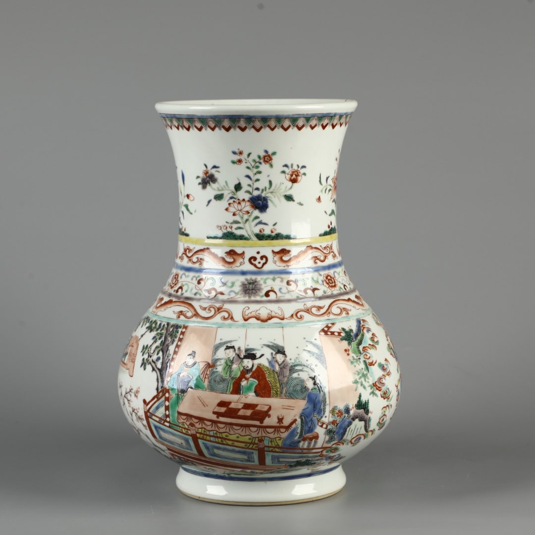 An Exquisite Wucai Figures Pattern Vase (1 of 9)