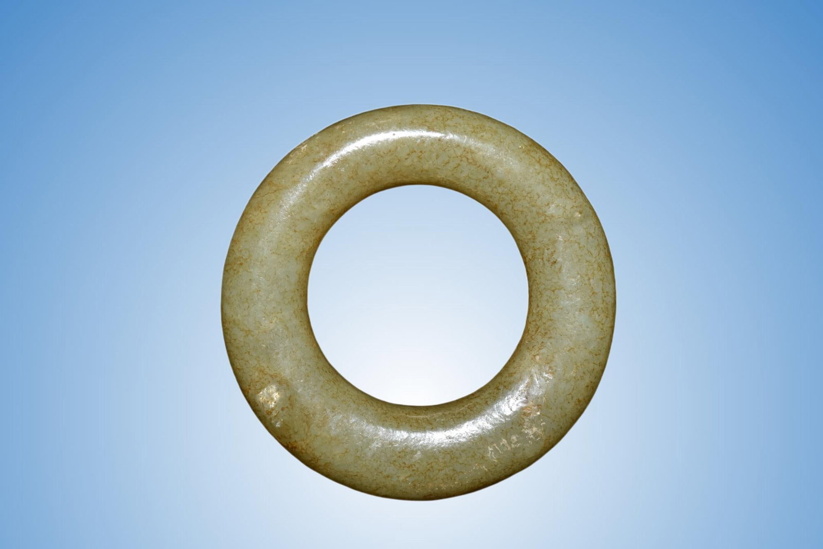 An Exquisite Hotan Jade Ring: An Exquisite Hotan Jade Ring,Ancient Time,China,Size:2.4in,Weight:50g 和田玉环,远古时期