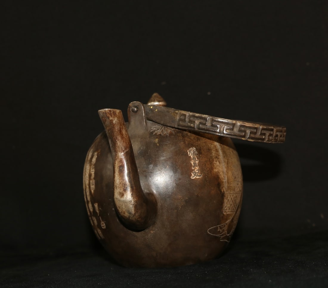 An Exquisite Silver-Gilt Copper Figures Pattern Jar - 4