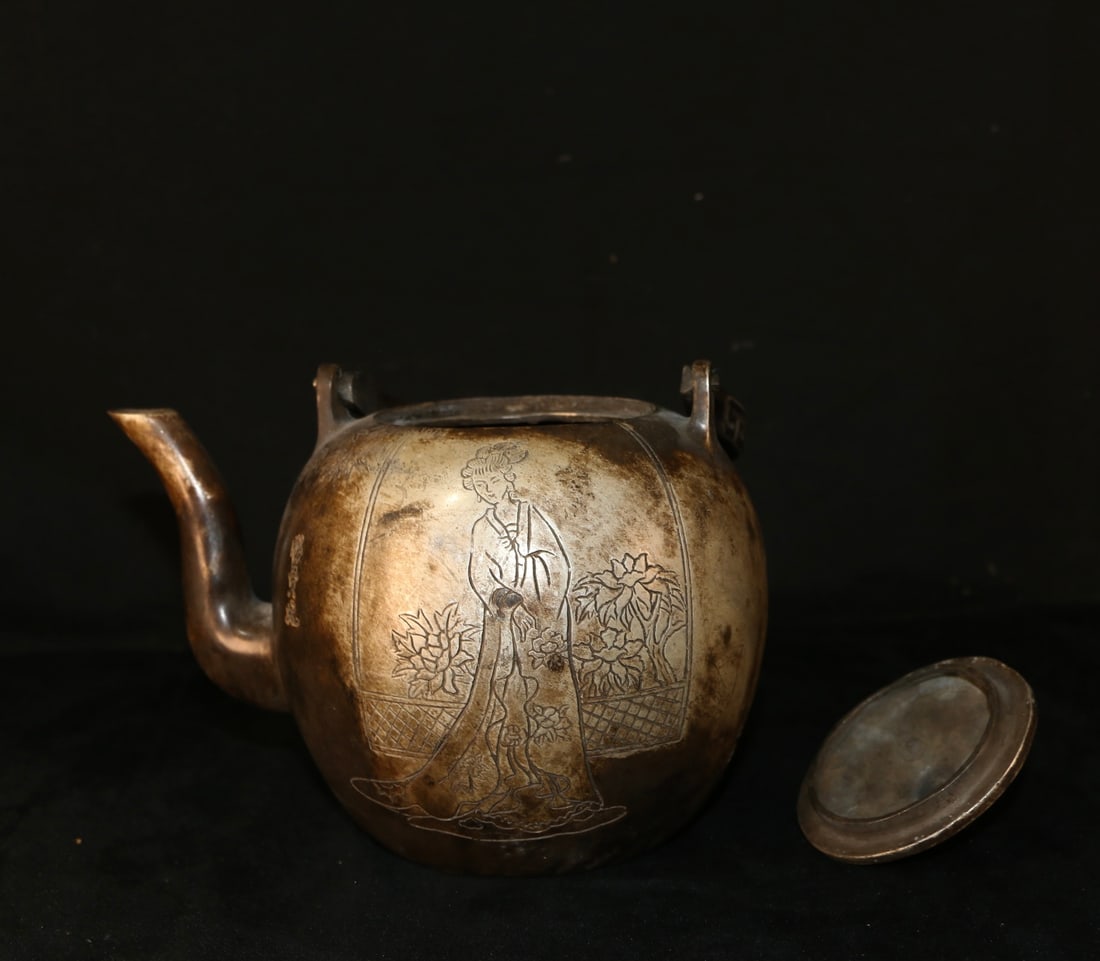 An Exquisite Silver-Gilt Copper Figures Pattern Jar - 6