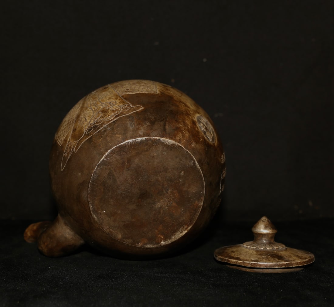 An Exquisite Silver-Gilt Copper Figures Pattern Jar - 7
