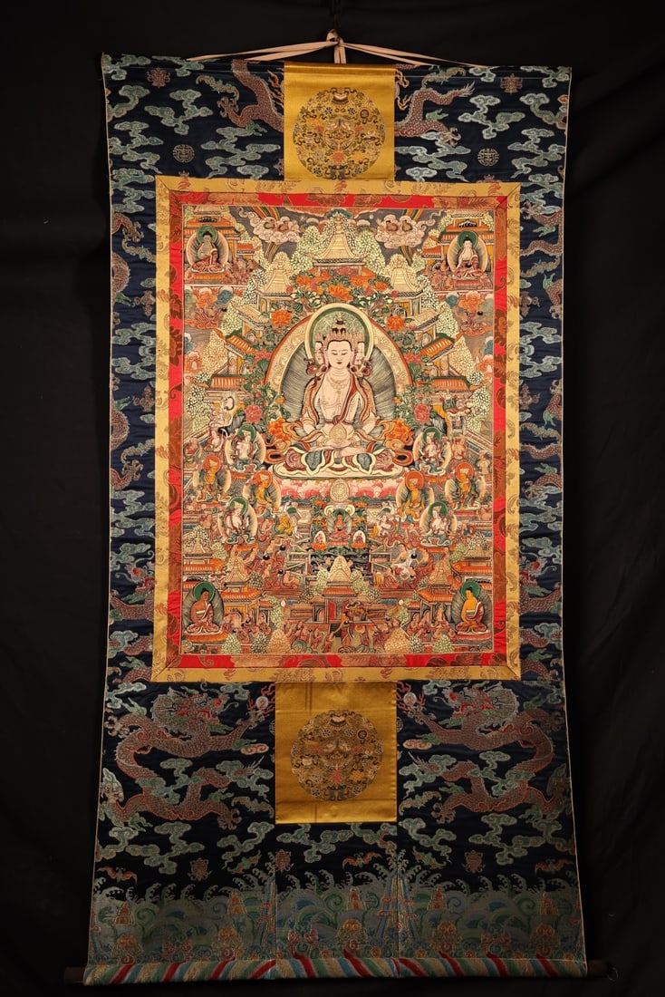 An Exquisite Statue of Vairocana Buddha statue Thangka (1 of 12)
