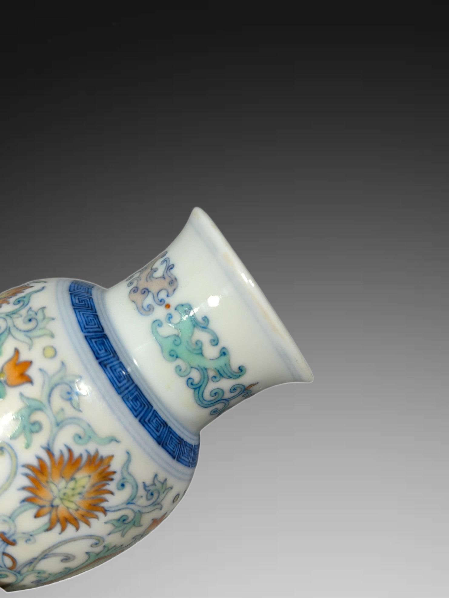 An Exquisite Doucai Lotus Pattern Vase - 5