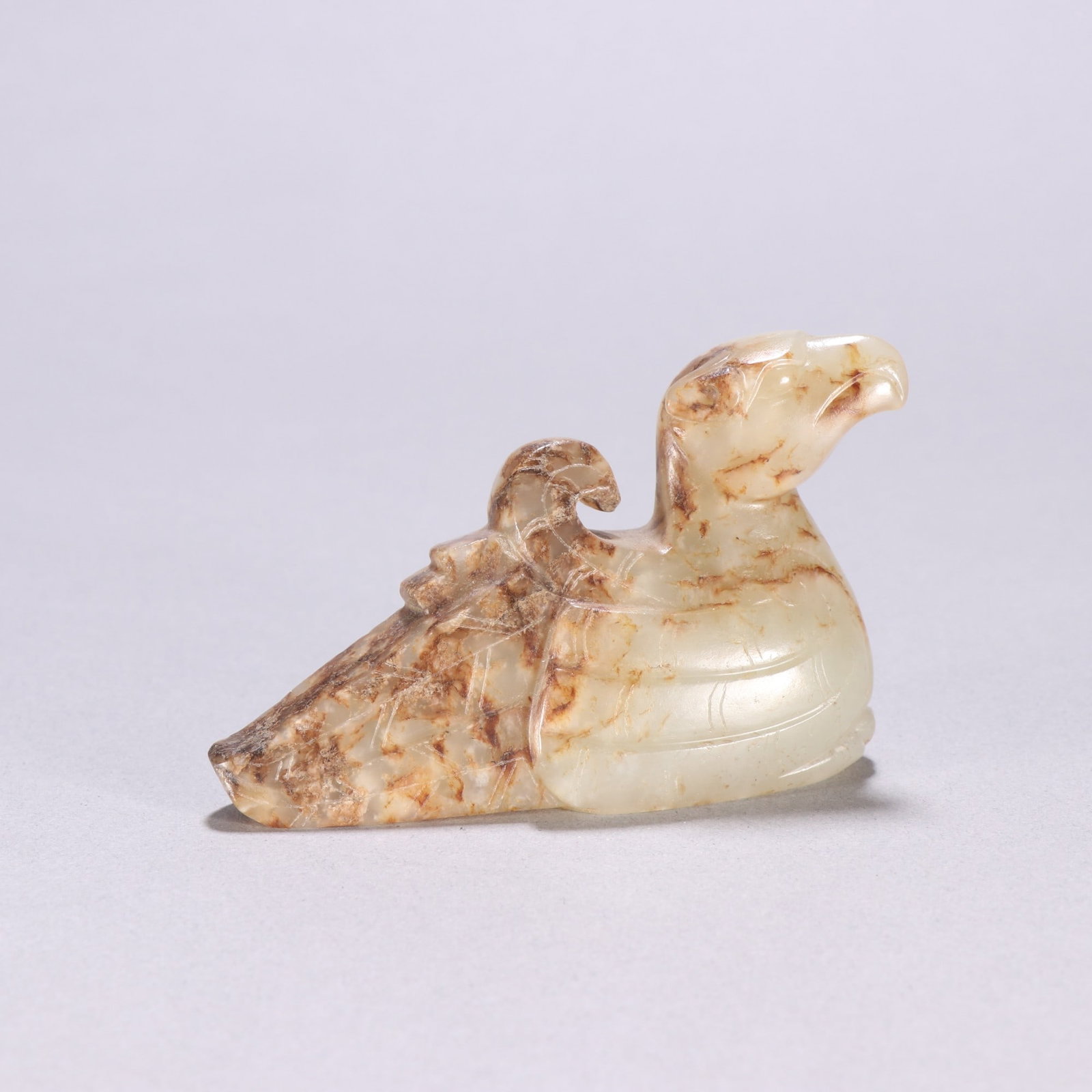 An Exquisite Gaogu Jade Bird Carving: An Exquisite Gaogu Jade Bird Carving, Han Dynasty, China,Size:2.1inx3.2in ,Weight:139g 高古玉鸟雕件, 中国汉代