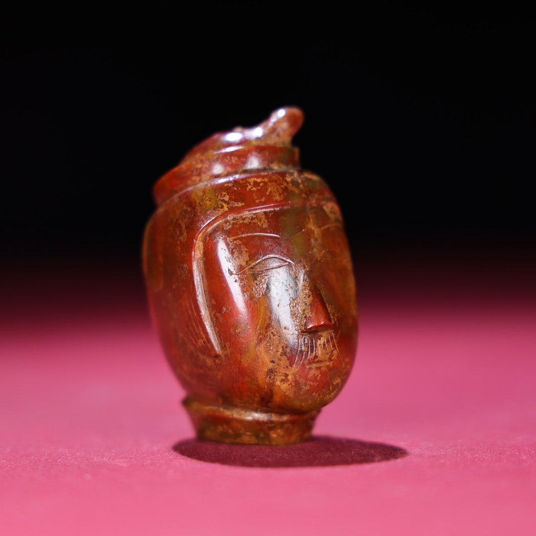 An Exquisite Agate Human Head Ornament - 7