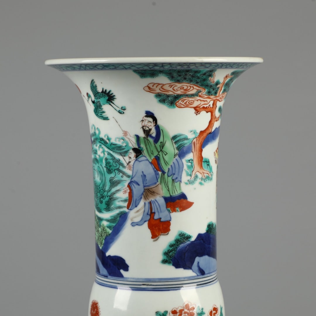 An Exquisite Doucai Figures Pattern Flower Holder - 2