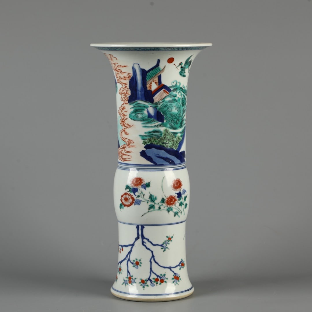 An Exquisite Doucai Figures Pattern Flower Holder - 6