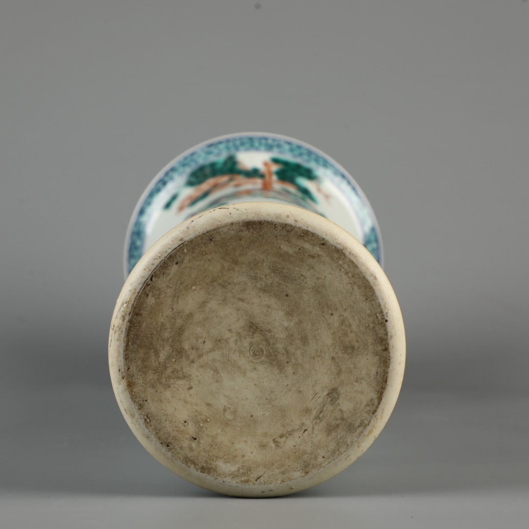 An Exquisite Doucai Figures Pattern Flower Holder - 9