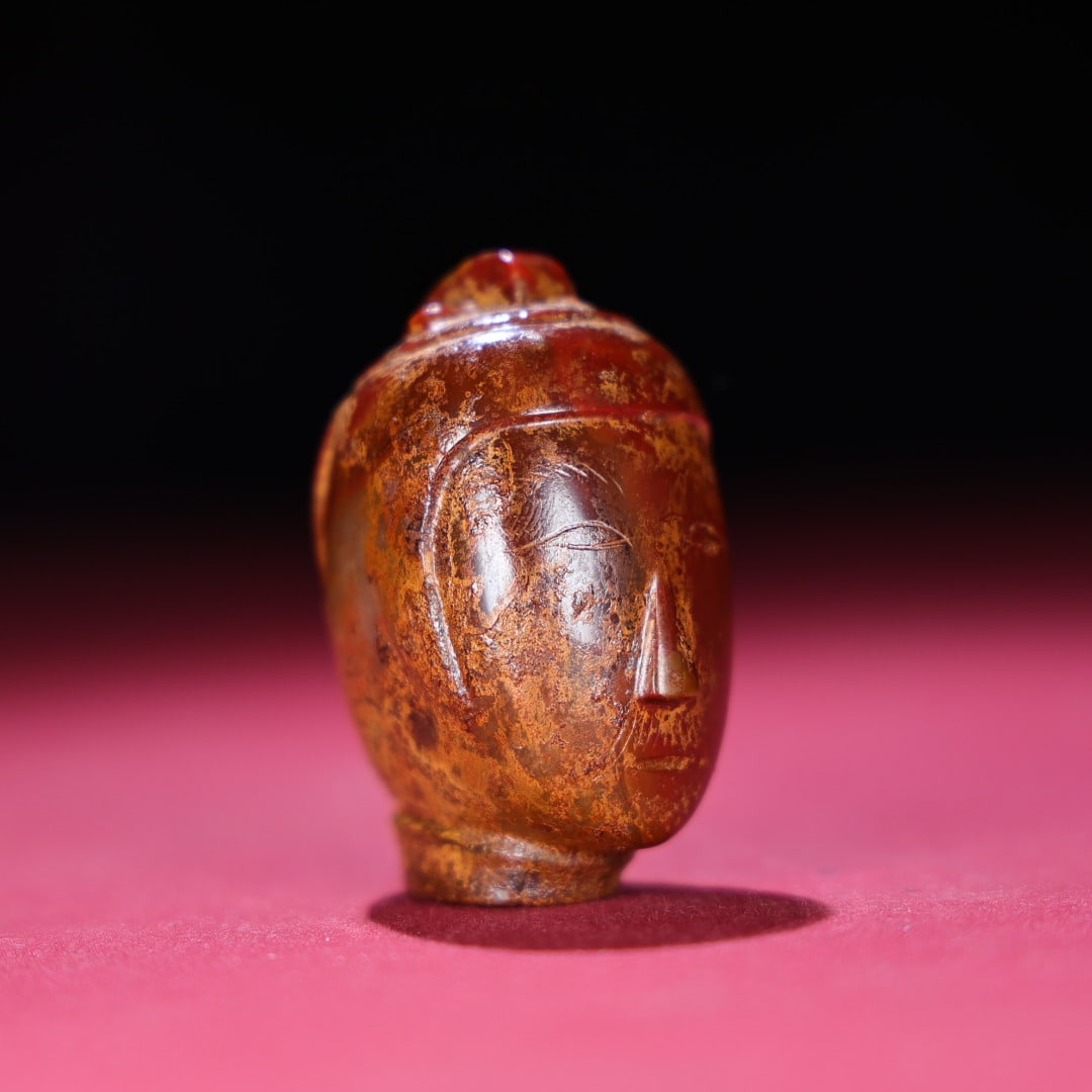 An Exquisite Agate Human Head Ornament - 8