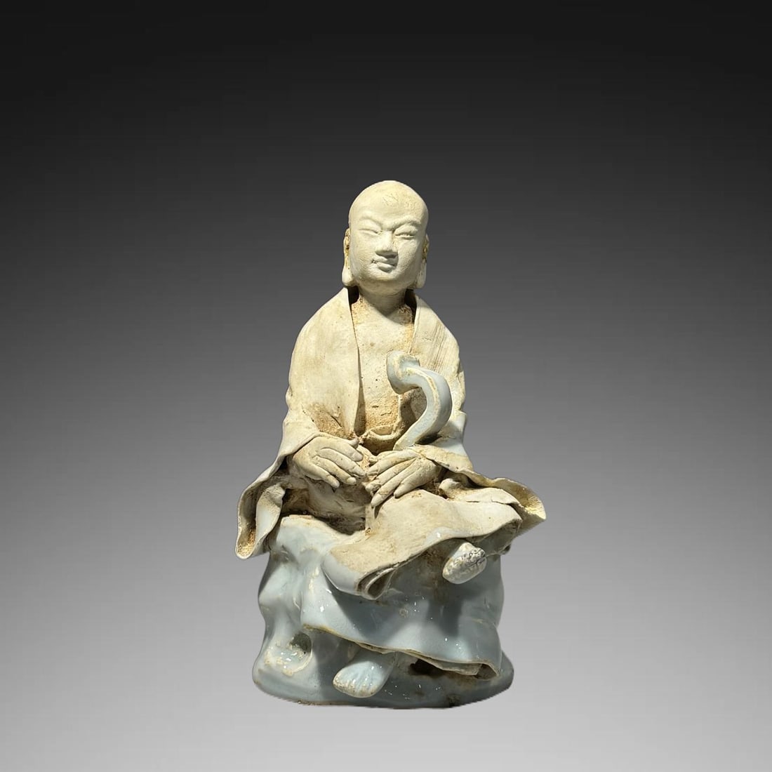 An Exquisite Hutian Kiln Shadow Blue Glazed Arhat Ornament (1 of 7)