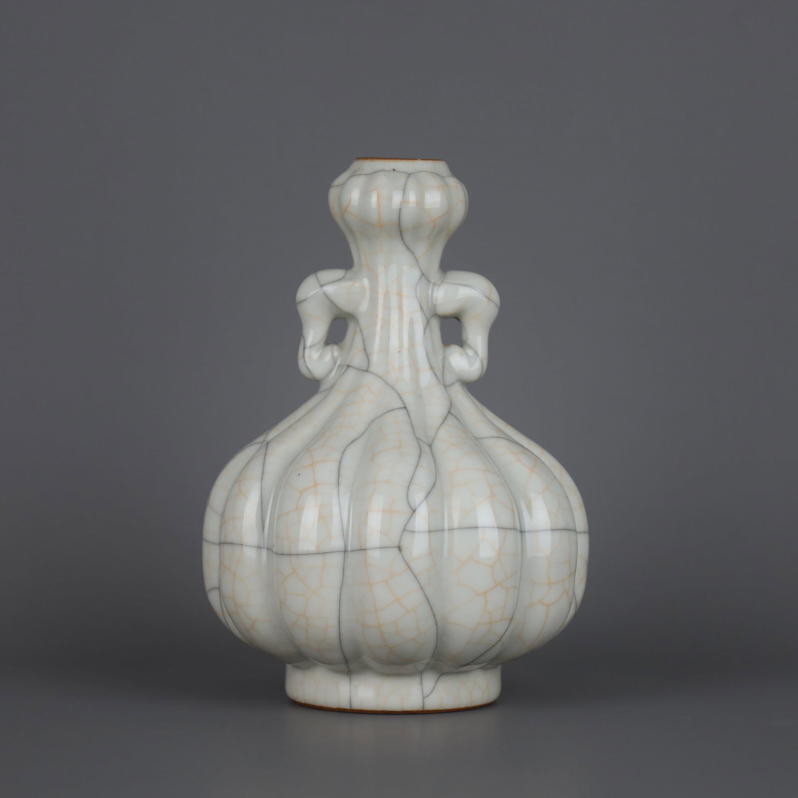 An Exquisite Ge Kiln Elephant-Ears Vase: An Exquisite Ge Kiln Elephant-Ears Vase,Ming Dynasty, China,Chenghua Six-character Mark,Size:6.3inx4.4in