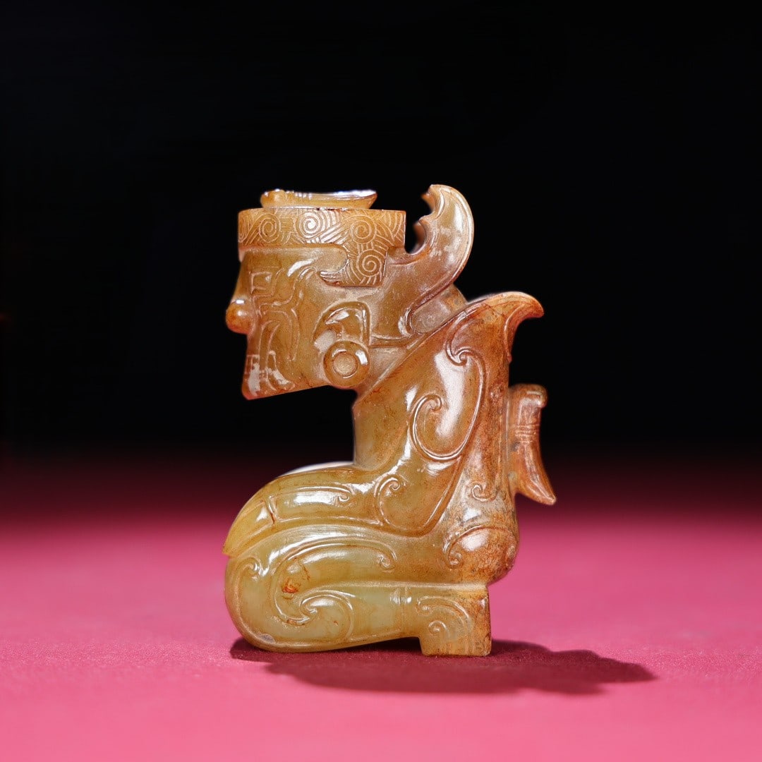 An Exquisite Hotan Jade Figure Handheld Carving: An Exquisite Hotan Jade Figure Handheld Carving,Han Dynasty, China,Size:3.2inx2.3inx1.3in,Weight:251g 和田玉人手把件,中国汉代