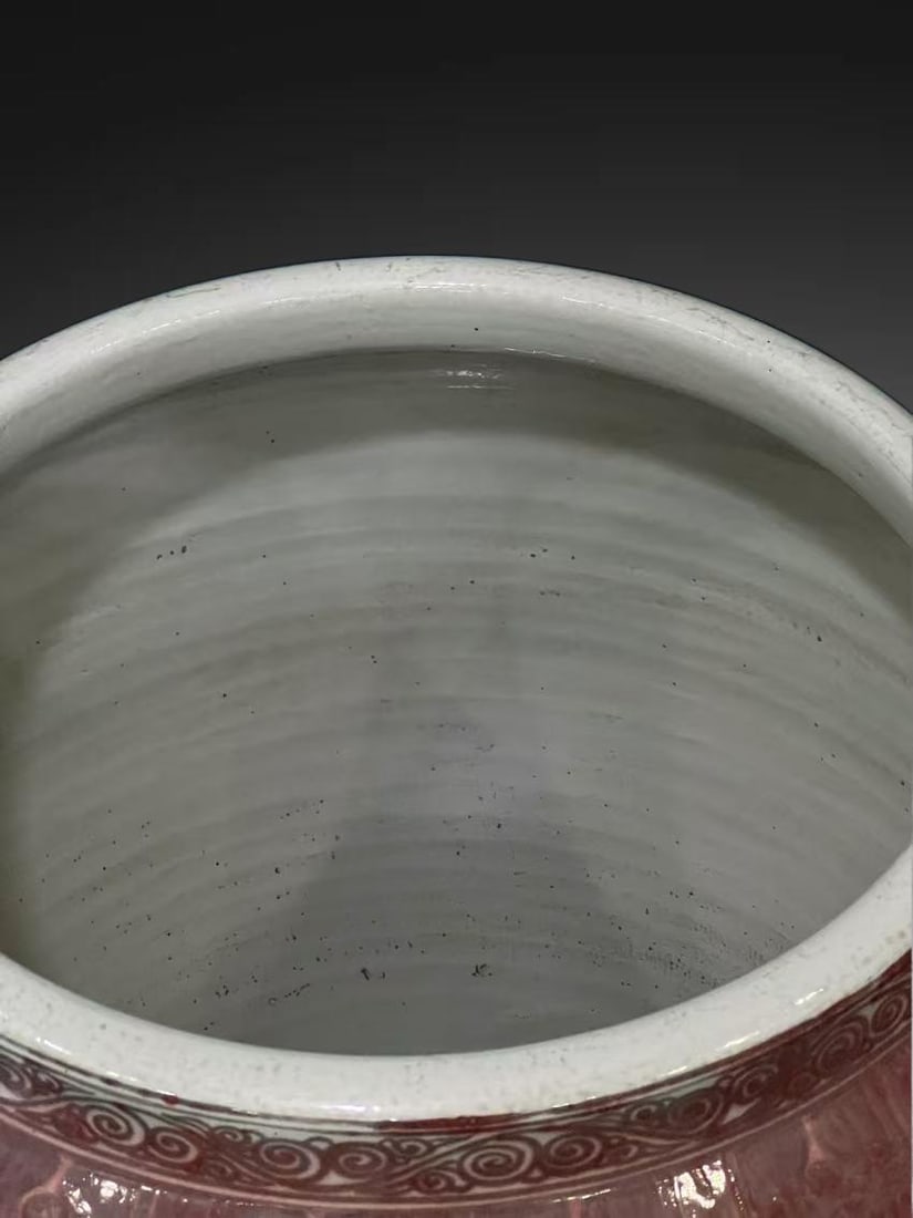 An Exquisite Underglaze-Red Dragon Pattern Vat - 8