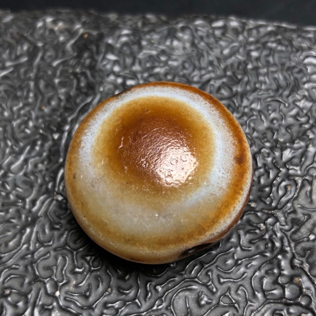 An Exquisite Agate Eye Flat Dzi bead - 2