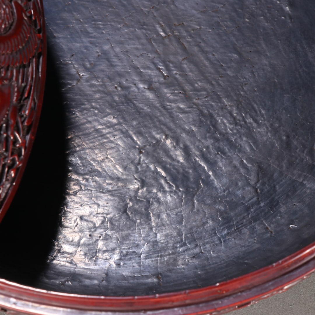 An Exquisite Carved Red Lacquer Dragon Pattern Box - 5