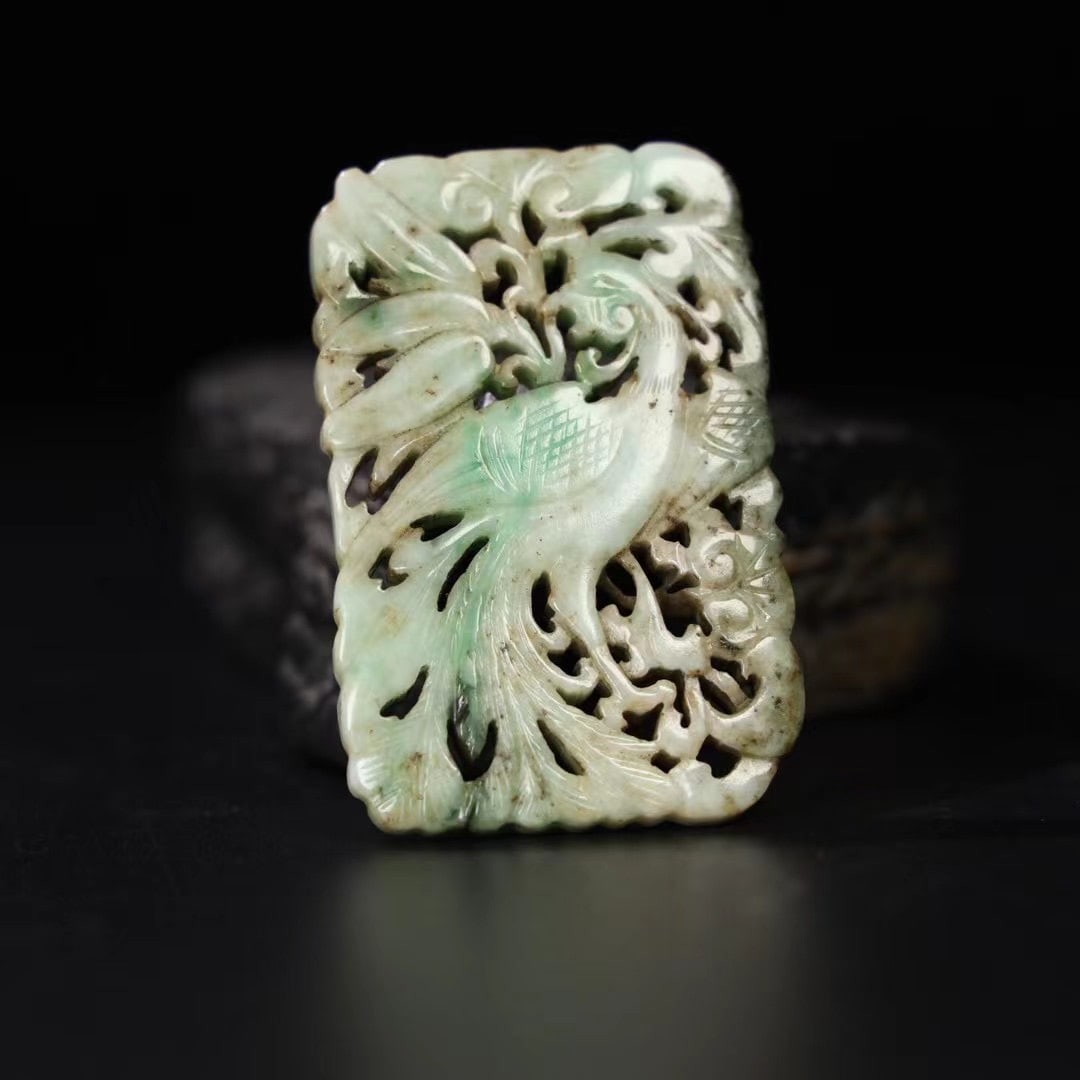 An Exquisite Jadeite Phoenix Pattern Brand - 3