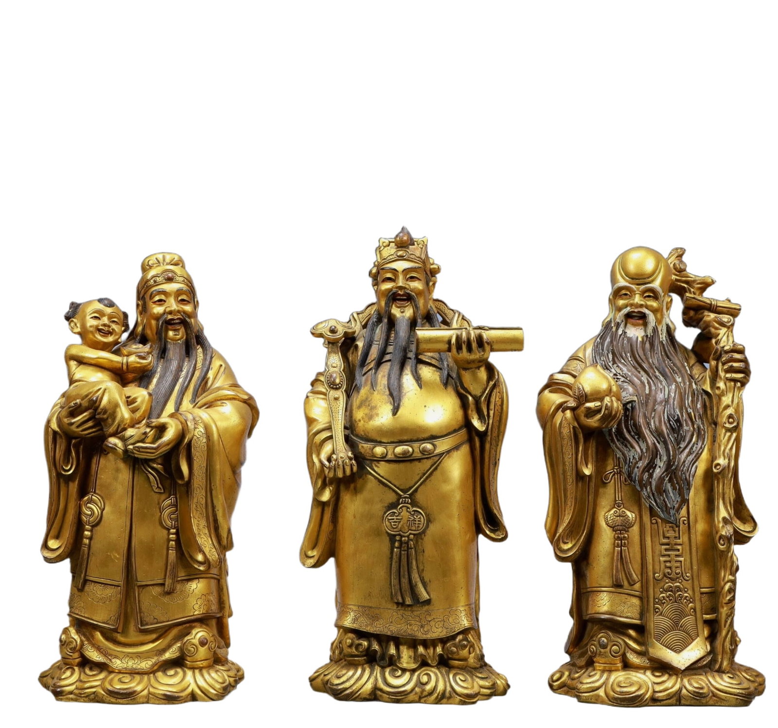 A Set of Solemn Gilt Bronze Statue of Figures (1 of 16)