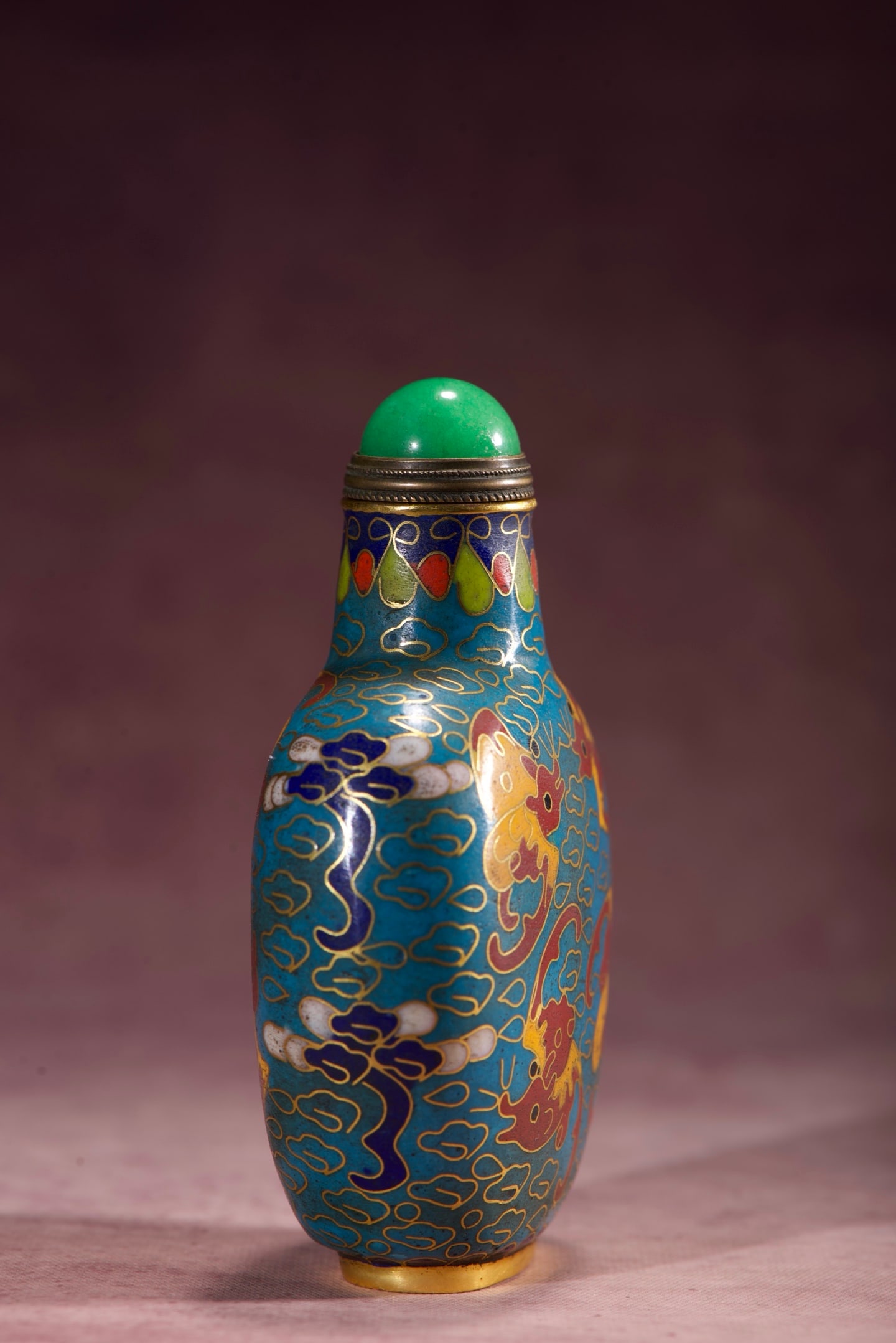 An Exquisite Cloisonne Bats Pattern Snuff Bottle - 4