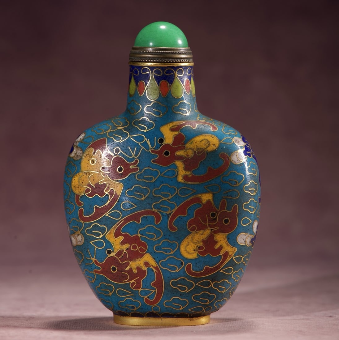 An Exquisite Cloisonne Bats Pattern Snuff Bottle - 5