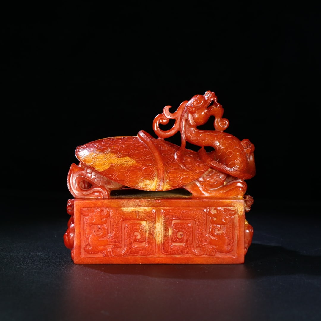 An Exquisite White Jade Auspicious Animal Seal (1 of 9)