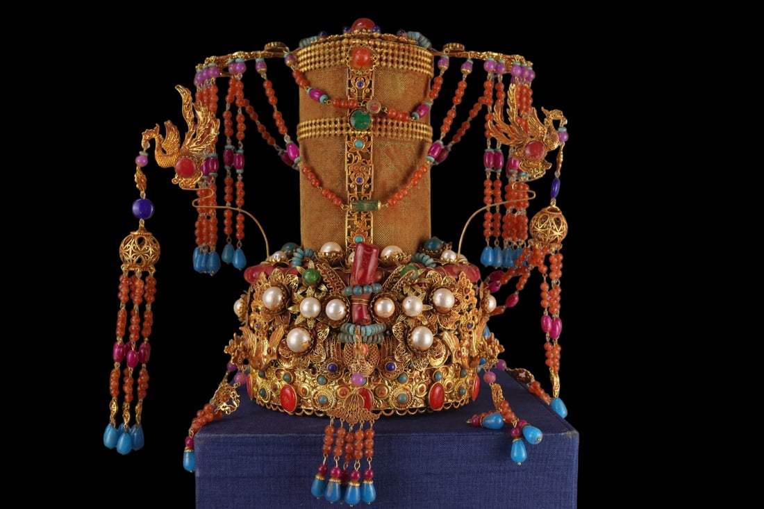 An Exquisite Filigree and Gilding Hair Band Ornament,Inlaid Gems