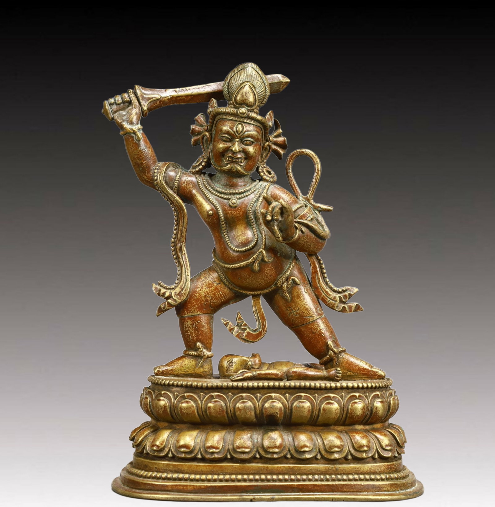 A Solemn Bronze Statue of Vajra