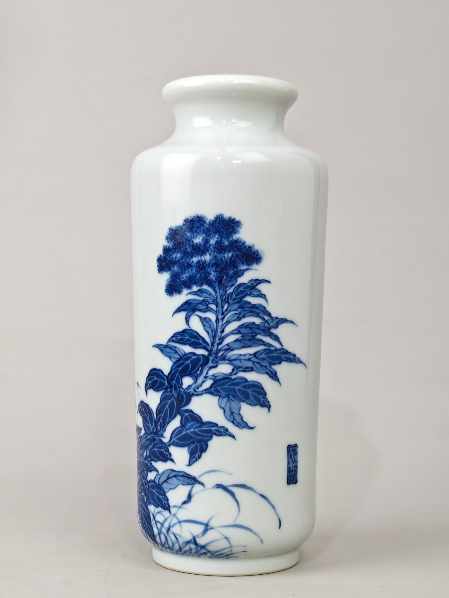 Blue and White Floral-Insect Pattern Vase - 2