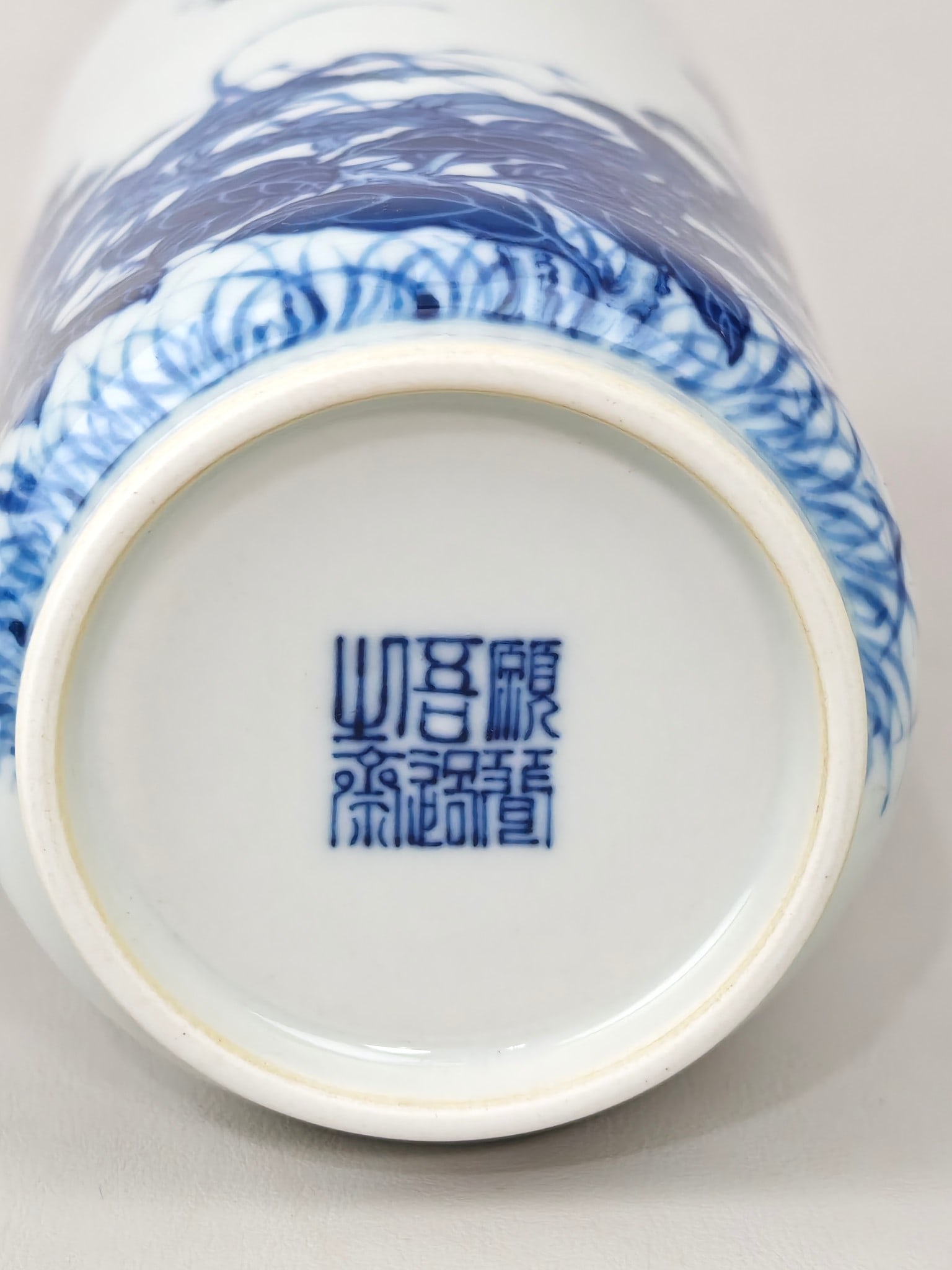 Blue and White Floral-Insect Pattern Vase - 8