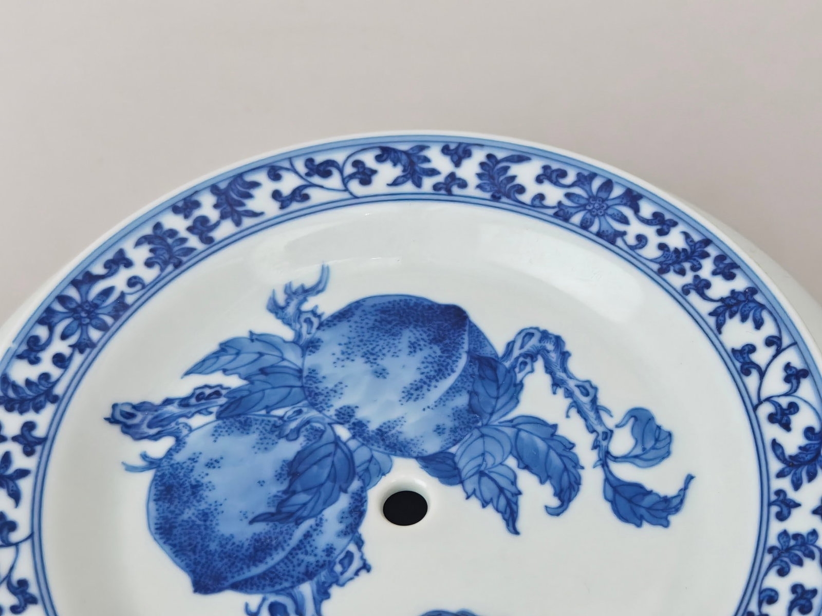 Blue and White Peach Pattern Jar - 5