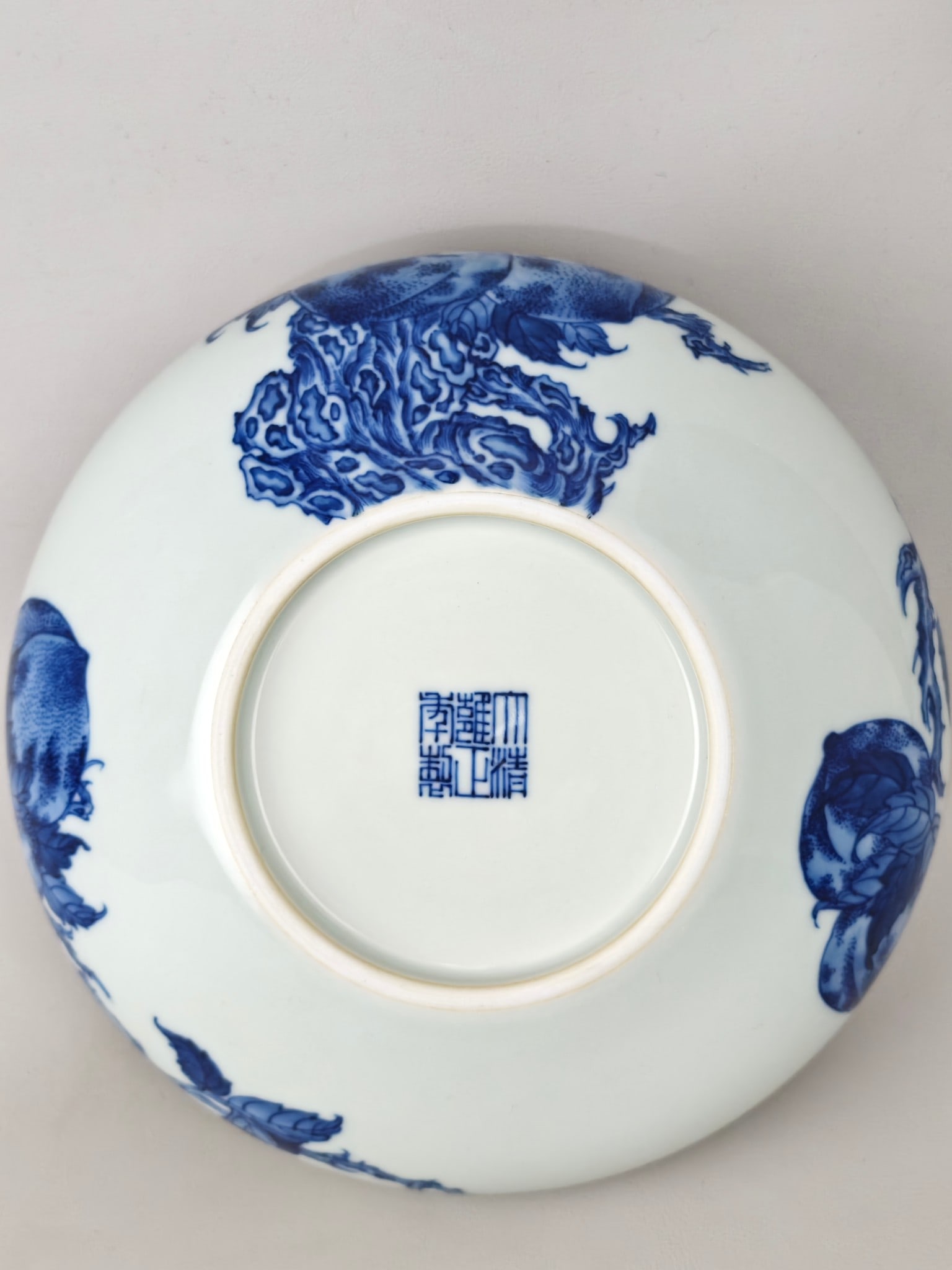 Blue and White Peach Pattern Jar - 8