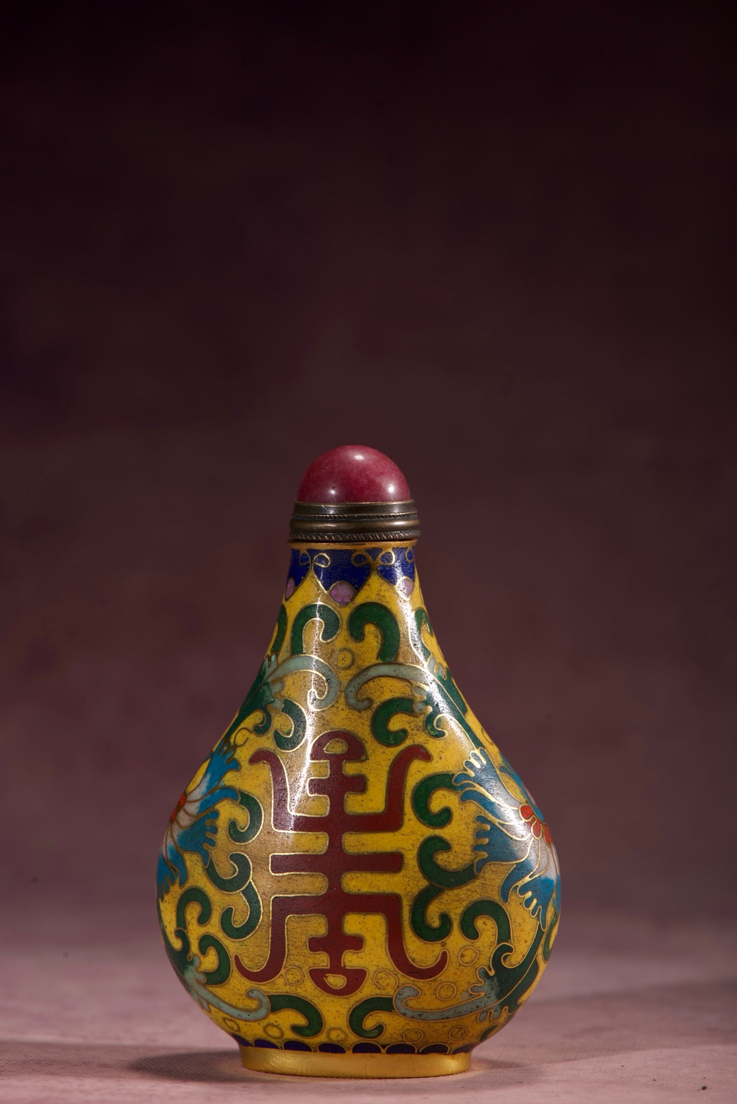 An Exquisite Cloisonne Lotus Pattern Snuff Bottle - 5