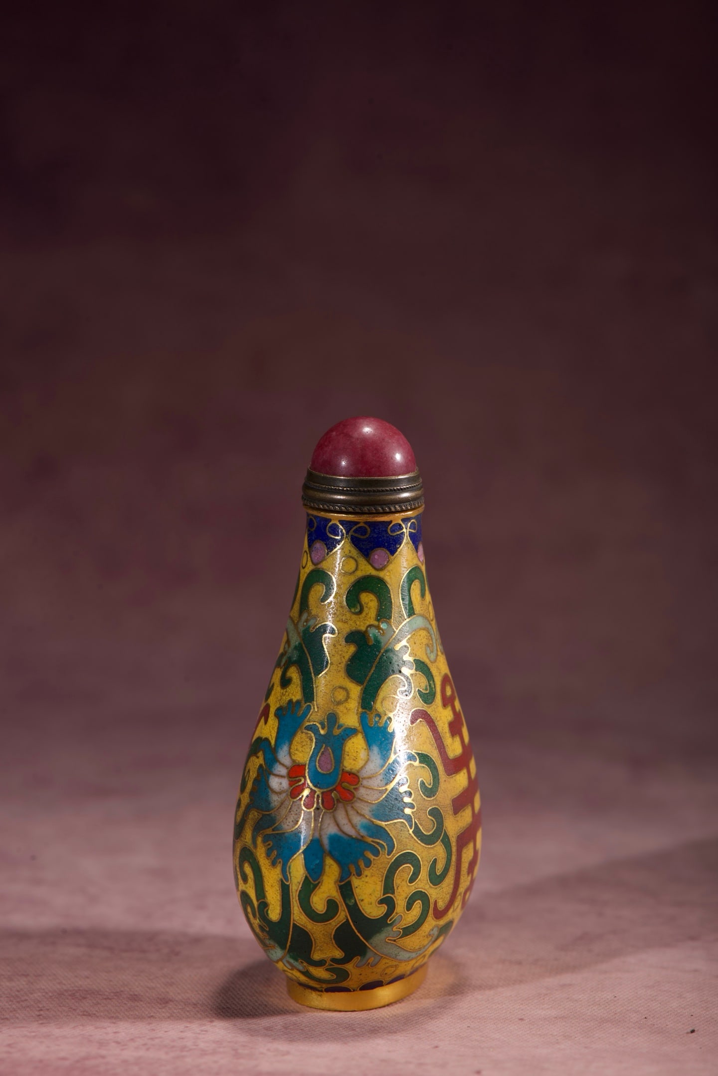An Exquisite Cloisonne Lotus Pattern Snuff Bottle - 7