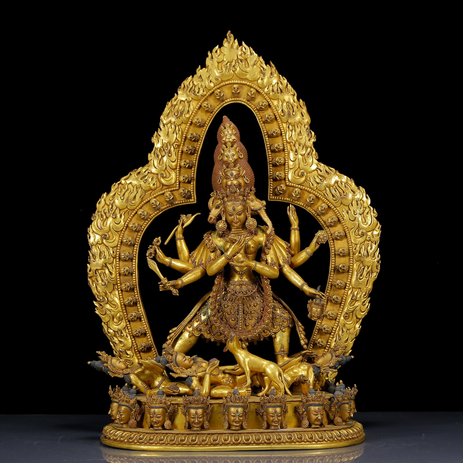 A Solemn Gilt Bronze Statue of Marici
