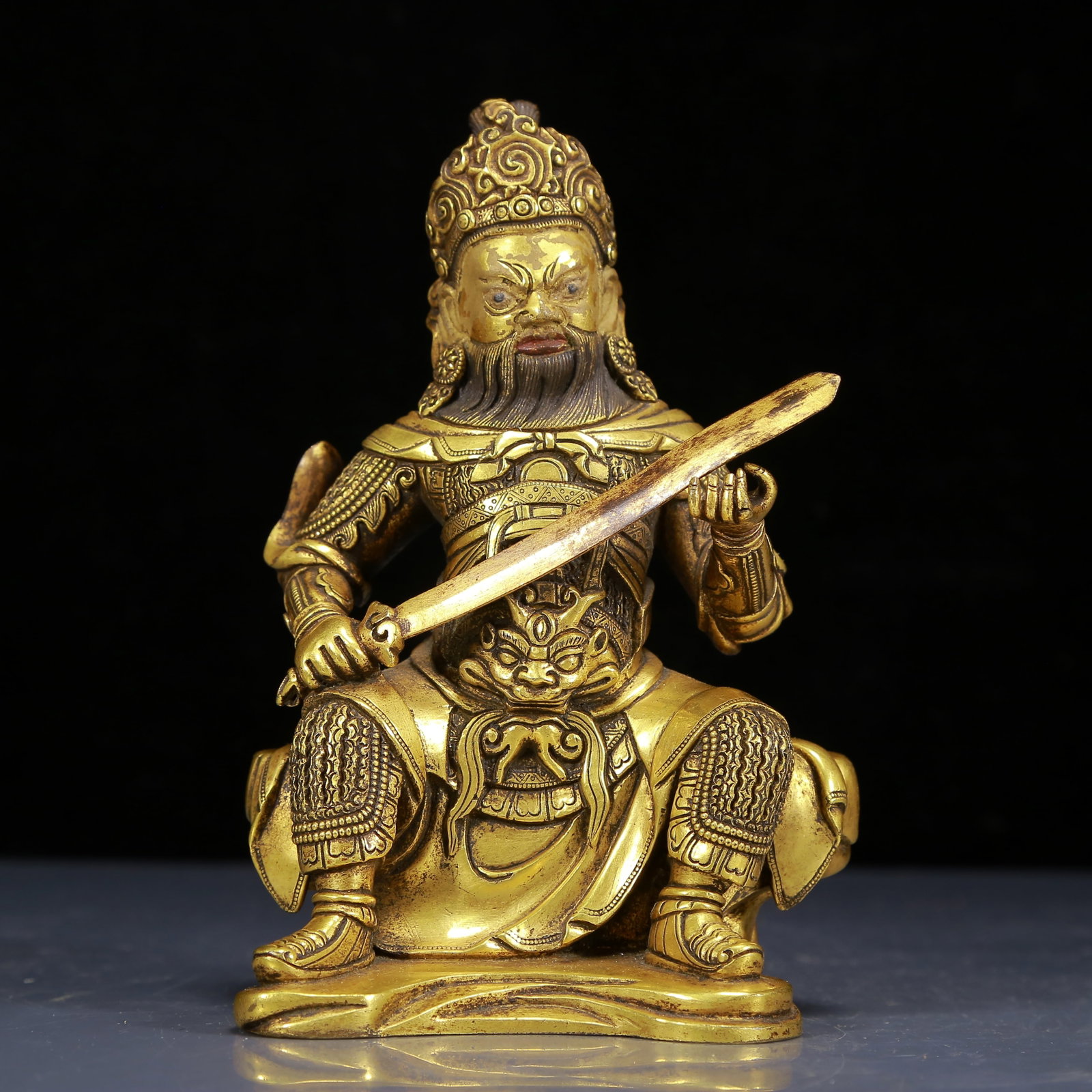 A Solemn Gilt Bronze Statue of Mammon