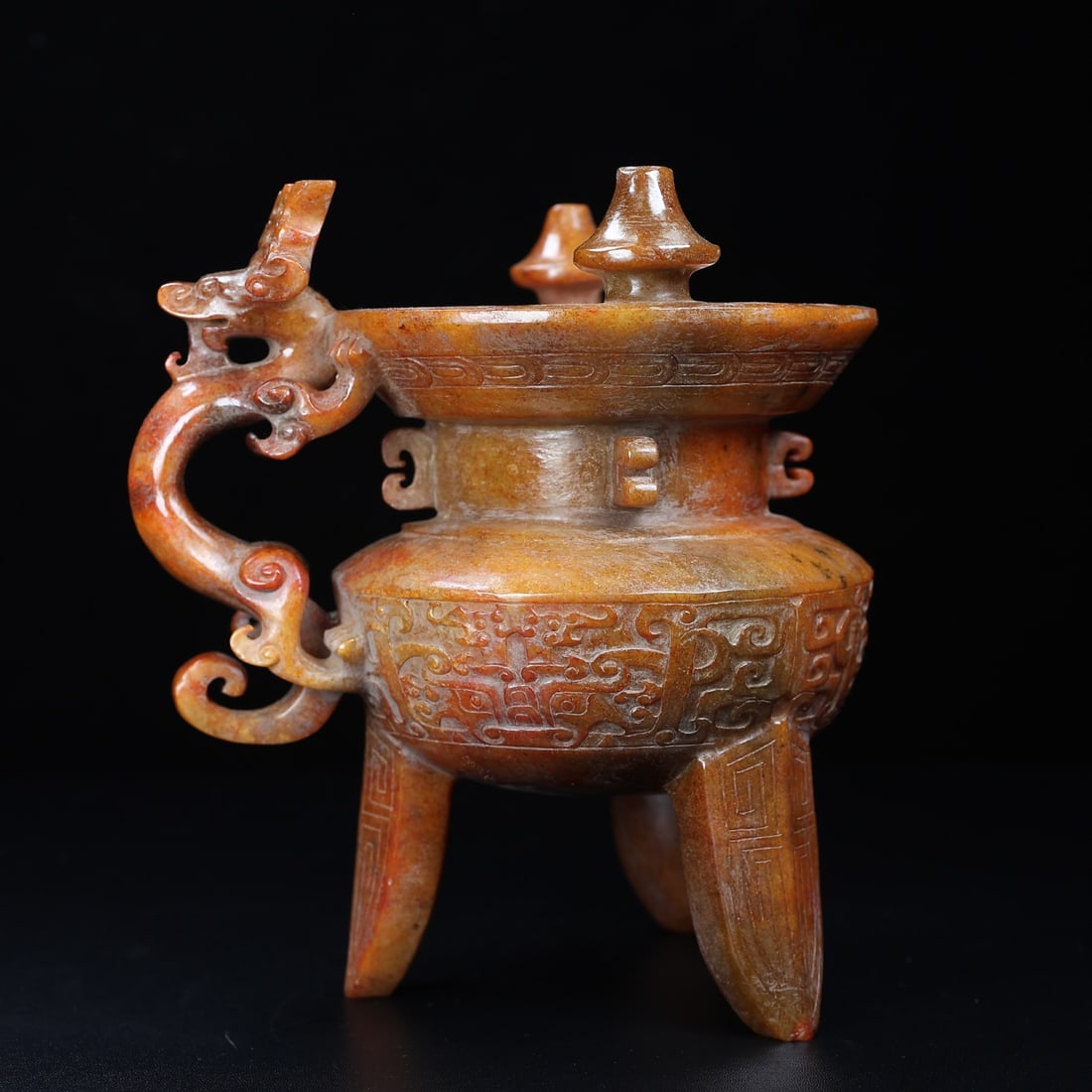An Exquisite White Jade Beast-Face Pattern Cup - 4