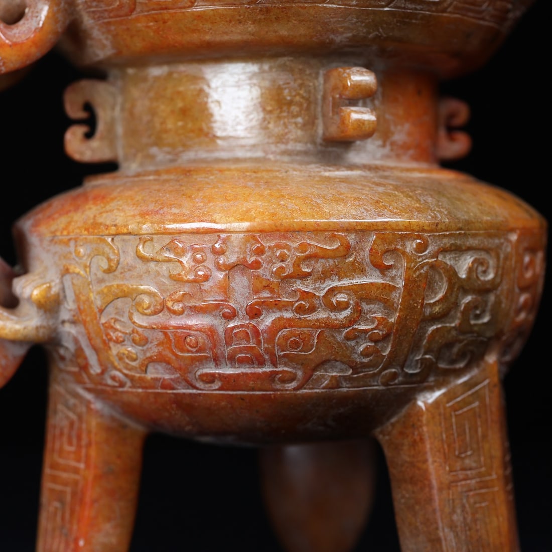 An Exquisite White Jade Beast-Face Pattern Cup - 5