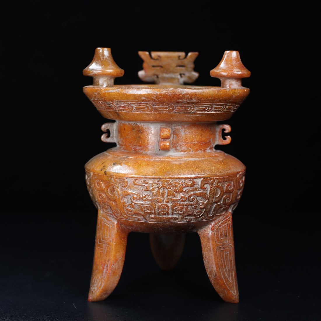 An Exquisite White Jade Beast-Face Pattern Cup - 7