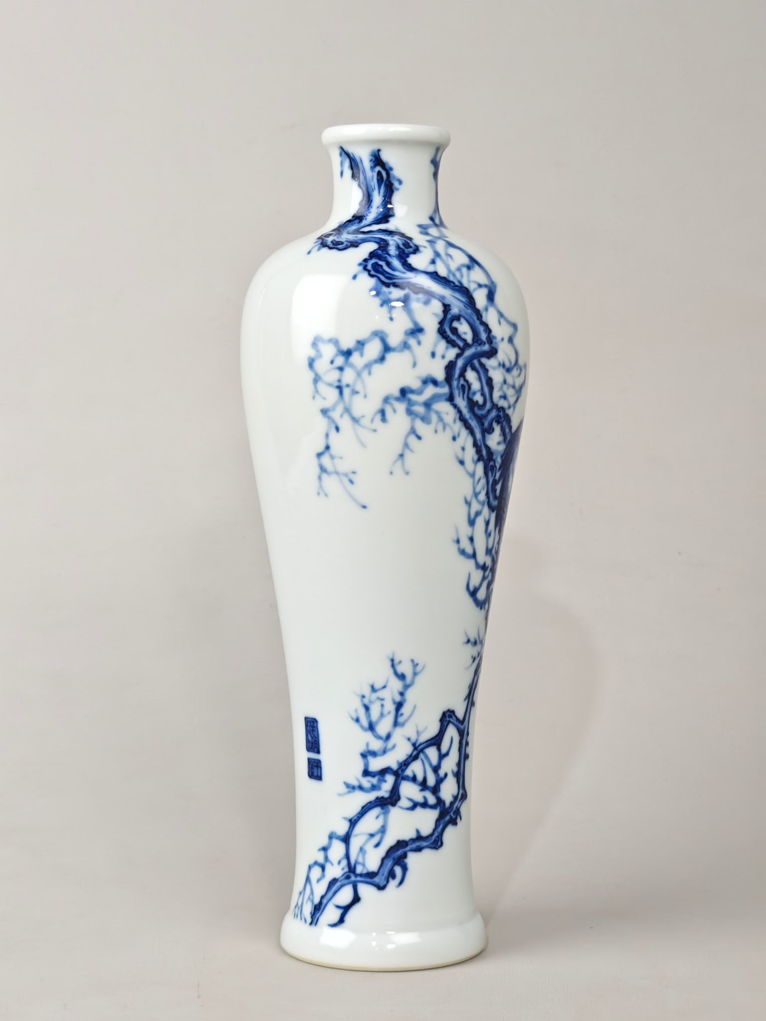 Blue and White Bird Pattern Vase - 2
