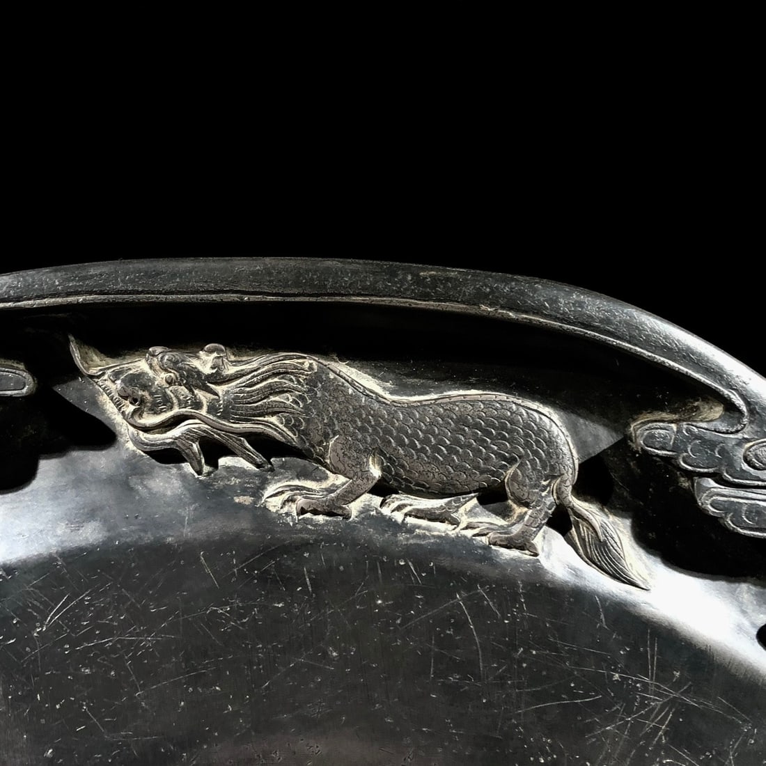 An Exquisite Auspicious Cloud Pattern Kylin Pattern Inkstone - 2