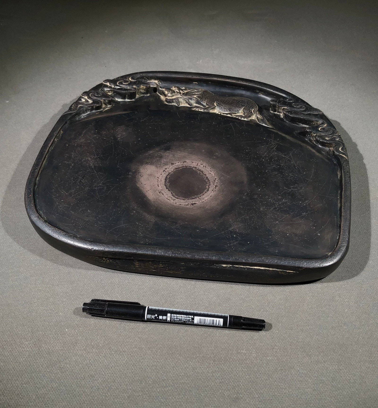 An Exquisite Auspicious Cloud Pattern Kylin Pattern Inkstone - 6
