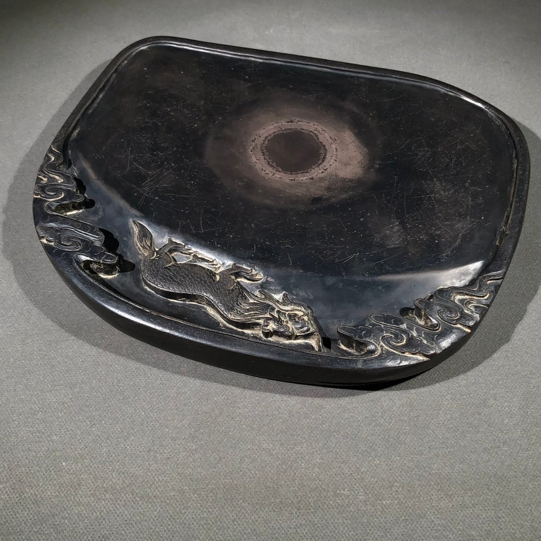 An Exquisite Auspicious Cloud Pattern Kylin Pattern Inkstone - 7