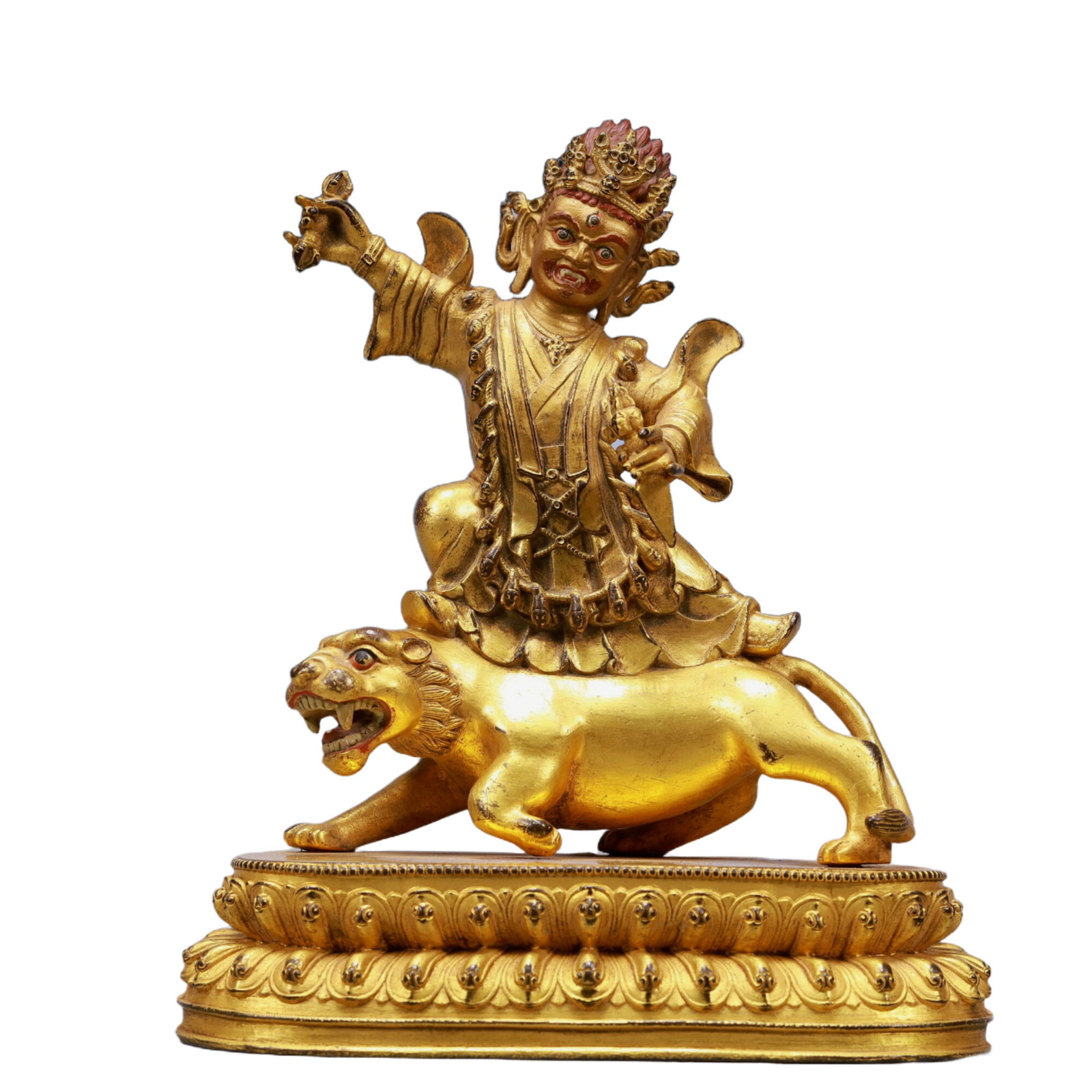 A Solemn Gilt Bronze Statue of Vajra: A Solemn Gilt Bronze Statue of Vajra,Ming Dynasty, China,Yongle Six-character Mark,Size:5.9inx2.8inx7.5inWeight:950g