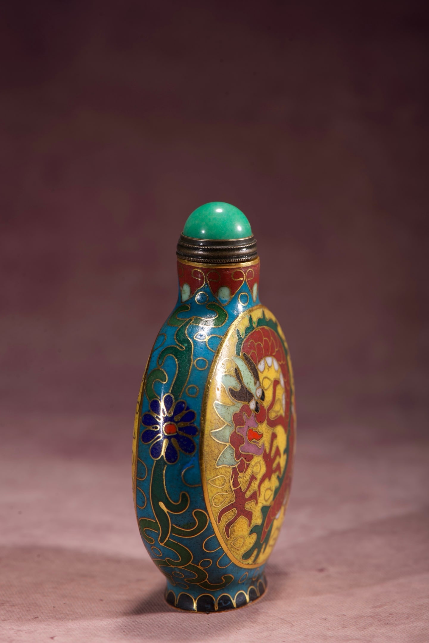 An Exquisite Cloisonne Dragon Pattern Phoenix Pattern Snuff Bottle - 3